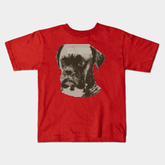 Boxer Dog Ugly Christmas Sweater Kids T-Shirt by DoggyStyles